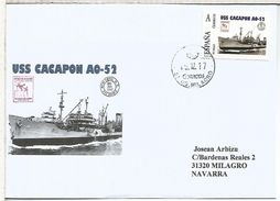 ANTARTIDA ANTARCTICA OPERATION HIGHJUMP USS CACAPON  ON SPAIN TU SELLO ON COVER - Polar Ships & Icebreakers