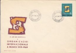 ORGANIZATIONS, ILO, INTERNAATIONAL LABOUR ORGANIZATION, COVER FDC, 1969, ROMANIA - OIT