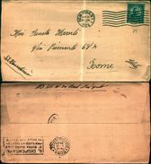 7857a) -- Busta Con Affranc.da 5 Cents. Da New York.a Roma 22-5-1928 - Storia Postale