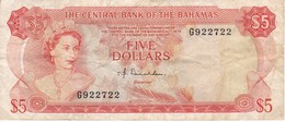 BILLETE DE BAHAMAS DE 5 DOLLARS DEL AÑO 1974  (BANKNOTE) - Bahama's