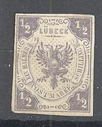 Lubeck; : Yvert 1; Clair; Réimpression?; Cote 650.00€ - Lübeck