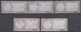 ISRAEL MASSAD ATM COLLECTION OF 5 STAMPS - Frankeervignetten (Frama)