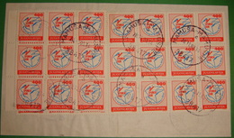 1989 YUGOSLAVIA 24 X 400 DINARA STAMP *1 CONGRES BIHAC*, SEAL *MAMUSA* ON PAYMENT RECEIPT SERBIA - KOSOVO, BILINGUAL - Oblitérés