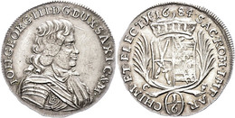 174 1/6 Taler, 1684, Johann Georg III., Kohl 290, Clauss/Kahnt 606, Kratzer Auf Avers, Ss-vz.  Ss-vz - Other & Unclassified