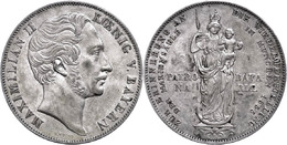 186 Doppelgulden, 1855, Auf Die Wiederherstellung Der Mariensäule In München, AKS 168, Dav. 604, Kl. Kratzer, Patina, Vz - Other & Unclassified