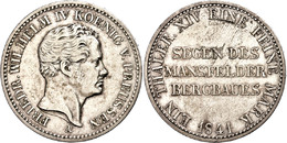 208 Ausbeutetaler, 1841, Friedrich Wilhelm IV., AKS 73, J. 70, Ss-vz., Katalog: AKS 73 Ss-vz - Sonstige & Ohne Zuordnung