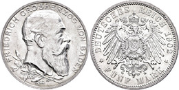 231 5 Mark, 1902, Friedrich I., Zum Regierungsjubiläum, Wz. Rf., Vz, Katalog: J. 31 Vz - Other & Unclassified