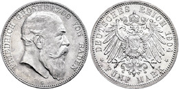 232 5 Mark, 1904, Friedrich I., Wz. Rf., Vz-st., Katalog: J. 33 Vz-st - Other & Unclassified