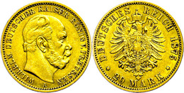 296 20 Mark, 1875, A, Wilhelm I., Kl. Rf., Ss., Katalog: J. 246 Ss - Altri & Non Classificati