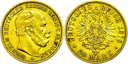 297 20 Mark, 1878, A, Wilhelm I., Kl. Rf., Ss., Katalog: J. 246 Ss - Sonstige & Ohne Zuordnung