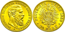 304 20 Mark, 1888, Friedrich III., Vz Aus PP., Katalog: J. 248 VzausPP - Sonstige & Ohne Zuordnung