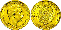 305 20 Mark, 1888, Wilhelm II., Kl. Rf., Ss+., Katalog: J. 250 - Other & Unclassified