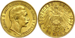 317 20 Mark, 1905, Wilhelm II., Mzz A, Ss-vz., Katalog: J. 252 Ss-vz - Other & Unclassified