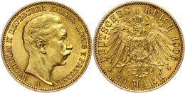 320 20 Mark, 1906, Wilhelm II., Mzz A, Ss-vz., Katalog: J. 252 Ss-vz - Sonstige & Ohne Zuordnung