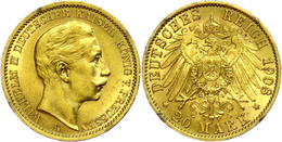 321 20 Mark, 1908, Wilhelm II., Fassungsspuren, Vz., Katalog: J. 252 Vz - Altri & Non Classificati