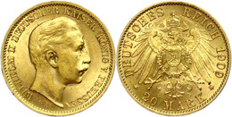 323 20 Mark, 1909, Wilhelm II., Mzz A, Vz., Katalog: J. 252 Vz - Altri & Non Classificati