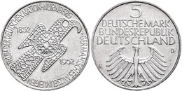 390 5 Mark, 1952, Germanisches Museum, Kl. Rf., Vz., Katalog: J. 388 Vz - Other & Unclassified