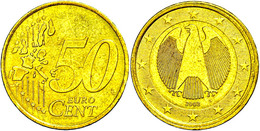 401 50 Cent, 2002, Stempelkopplung Mit Der Adlerseite Des 1 Euro Stücks (J. 488), Kl. Rf.,vz., Katalog: J. 487 Vz - Other & Unclassified