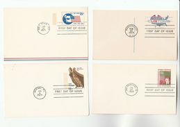 1964 - 1974  USA 4 Different FIRST DAY Poatal STATIONERY CARDS Card Stamps Cover - 1961-80