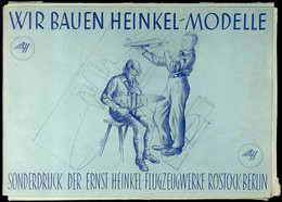 927 1938, Mappe "Wir Bauen Heinkel-Modelle", Sonderdruck Der Ernst Heinkel Flugzeugwerke Rostock-Berlin, 34 Seiten, Mapp - Other & Unclassified