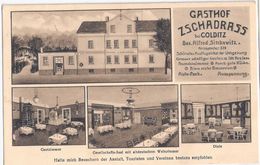 Gasthof ZSCHADRASS Bei COLDITZ Bes Alfred Sinkewitz Auto Park Ausspannung Diele Gastzimmer Gelaufen 2.8.1927 - Colditz