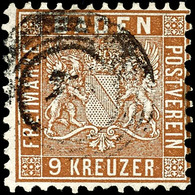 968 9 Kreuzer Lebhaftbraun, Farbfrisch Und Sehr Gut Gezähnt, Entwertet Mit Nummernstempel  "2.", Gepr. Flemming BPP, Mi. - Other & Unclassified