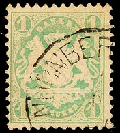 995 1 Kr. Bläulichgrün, Wz. Enge Rauten, Kabinettstück Mit K1 Von Nürnberg, Gepr. Sem BPP "tadellos", Katalog: 22Xc O - Other & Unclassified