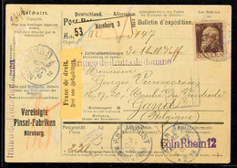 1017 80 Pfg Luitpold, Type I, Als EF Auf Auslands-Paketkarte, Von "NÜRNBERG 3 2 OCT. 12" Nach Gand/Belgien, Absendervord - Other & Unclassified
