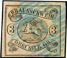 1158 "19" (blau) - HARZBURG, Zentrisch Klar Auf Allseits Voll- Bis Breitrandiger 3 Sgr., Kabinett, Sign. Berger U. Richt - Brunswick