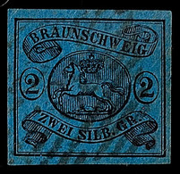 1164 "29" - Kreiensen, Recht Klar In Schwarz Auf 2 Sgr. Schwarz Auf Blau, Voll- Bis Breitrandig, Pracht, Katalog: 7a O - Brunswick