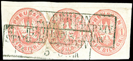 1658 1 Sgr. Ganzsachenausschnitt Rund Geschnitten, 3 Stück Auf Briefstück Mit Ra3 BERLIN STADTPOST-EXP:IV 13.7., Briefst - Other & Unclassified