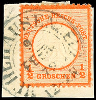 3205 "MÜHLHAUSEN I. ELS 9 FEBR. 72" (Spalink 26-2) Auf D.R. 1/2 Gr. Ziegelrot Auf Briefstück, Gepr. Krug BPP, Katalog: D - Other & Unclassified