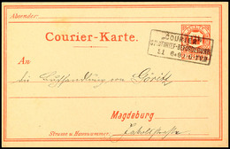 3226 MAGDEBURG COURIER, GS-Postkarte 2 1/2 Pfg Orangerot (seltene Erstauflage), Bedarfsgebraucht Mit Ra3 "COURIER STADTB - Other & Unclassified