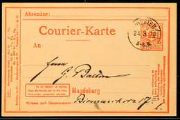 3237 MAGDEBURG COURIER, GS-Postkarte 2 1/2 Pfg, Bedarfsgebraucht Mit Stempel "COURIER 24.3.00", Ohne Punkt Hinter "Couri - Other & Unclassified