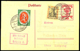 4628 1922, DRESDEN-NEUST. LUFTPOST 24.4.22 Auf Luftpost-GSK Ohne Text Nach Volkach Mit Best.-Stempel Von Leipzig  BF - Other & Unclassified