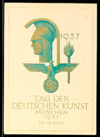 4734 1937, Tag Der Deutschen Kunst München, Amtliche Color-Festpostkarte, Mit Blockmarke Aus Dem Kulturspende-Block Inne - Other & Unclassified