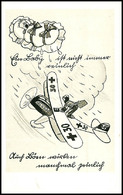 4749 1941, S/w Jux-Karte Mit Abb. Flugzeug Mit Hakenkreuz/Pilot Will Baby Retten, Per Feldpost Aus München Nach Ostmark  - Other & Unclassified