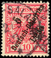 5186 5 P. A. 10 Pfg Rotkarmin, Tadellos Gestempelt "DAR-ES-SALAAM 2/5 00", Gepr. Jäschke-L. BPP, Mi. 120.-, Katalog: 8b  - German East Africa