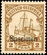 5195 2 Pf. Mit "Specimen"-Aufdruck, Tadellos Ungebr. Fotobefund Steuer BPP, Mi 150.-, Katalog: 11SP * - German East Africa