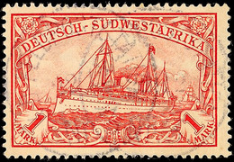 5463 K.D.FELDPOSTSTATION Nr.3 22/12, 2mal Auf 1 Mark Kaiseryacht (minimale Rücks. Schürfung), Gepr. Jäschke-L, Katalog:  - German South West Africa