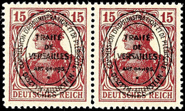 6031 15 Pfg Germania, Karminbraun, Waagerechtes Paar, Tadellos Postfrisch, Gepr. Dr. Hochstädter BPP, Mi. 400.-, Katalog - Other & Unclassified