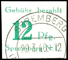 7941 8 - 12 Pfg Freimarken Geschnitten, Zentrisch Gestempelt SPREMBERG 29.3.46, Allseits Vollrandig, Tadellos, Mi. 260.- - Mindelheim