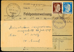 8041 Feldpost 1945, 10 Und 20 Pfg Hitler Auf Fp-Anweisung Aus Ungarn Ab Fp-Nr. 31036 (= 357. Inf.Div.) Mit Fp-Stempel Ke - Other & Unclassified