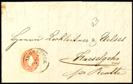 10235 5 Kr. Rot, 3. Ausgabe, Auf Brief Von INNSBRUCK 7/5 (1861), Hds. Taxvermerk "3" Für 3 Kr. Botenlohn Im Lechtal Von  - Other & Unclassified