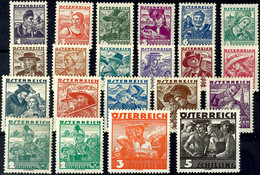 10254 1 Gr. Bis 5 Sch. Volkstrachten, 21 Werte Kpl. Postfrisch, Mi. 300,-, Katalog: 567/87 ** - Other & Unclassified