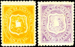 10488 4 R. Violett Und 1 P. Orangegelb, Ungebraucht Ohne Gummi, Katalog: 5/6 (*) - Guatemala