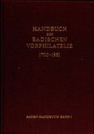 10589 Graf, E., Handbuch Der Badischen Vorphilatelie 1700-1851, 1971, Postgeschichte, Taxwesen, Postscheine Etc., Mit Pu - Other & Unclassified