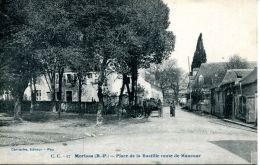 N°60453 -cpa Morlaas -place De La Bastille Route De Maucour- - Morlaas