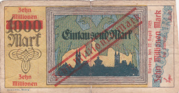 Billet De Zehn Millionnen Mark En Surcharge Sur 1000 Mark - NÜRNBERG 1923 - 10 Millionen Mark