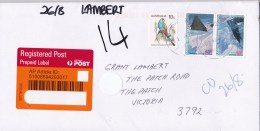 Australia 2016 Domestic Registered Letter With 45c AAT 1996 Landscapes Pair - Brieven En Documenten